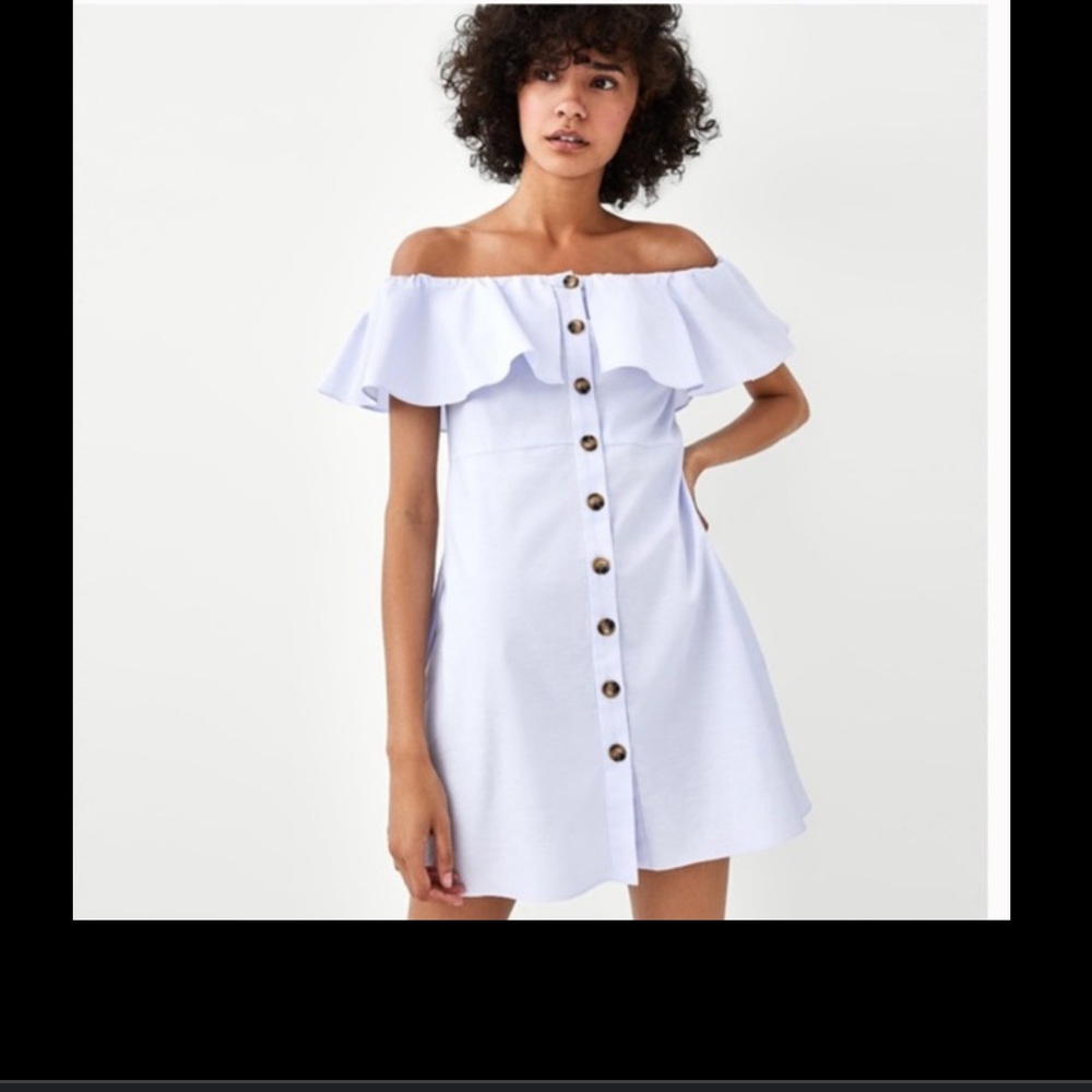 Zara White Off Shoulder Dress NWT